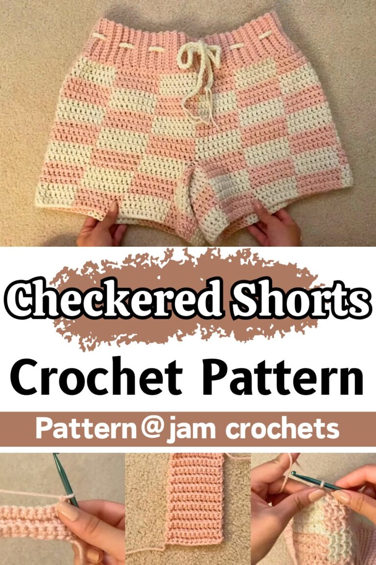 Crochet Checkered Shorts – Stylish, Comfy, and Handmade - Yarn Items