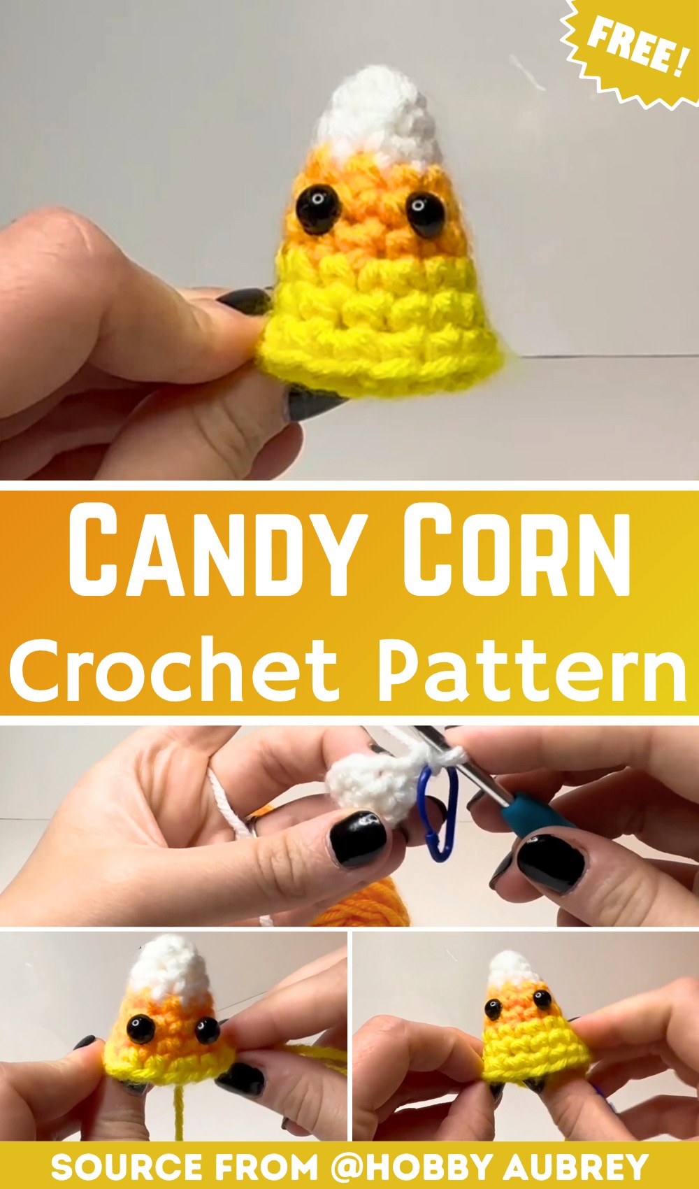 Easy Crochet Candy Corn Pattern for Beginners