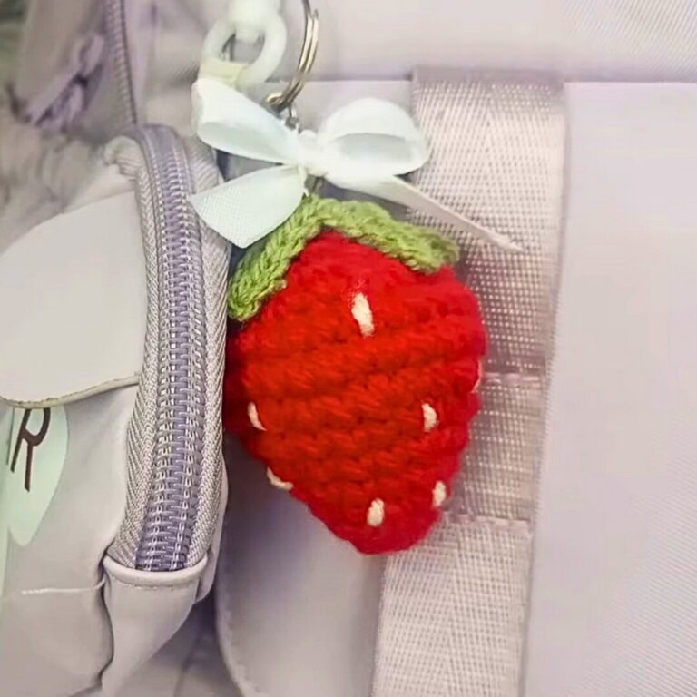 Easy Guide to Crochet a Mini Strawberry Keychain