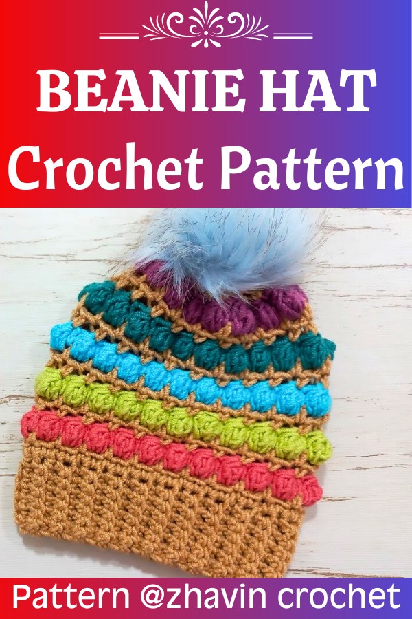 Crochet Bobble Stitch Beanie Hat: Step-by-Step Guide for Beginners