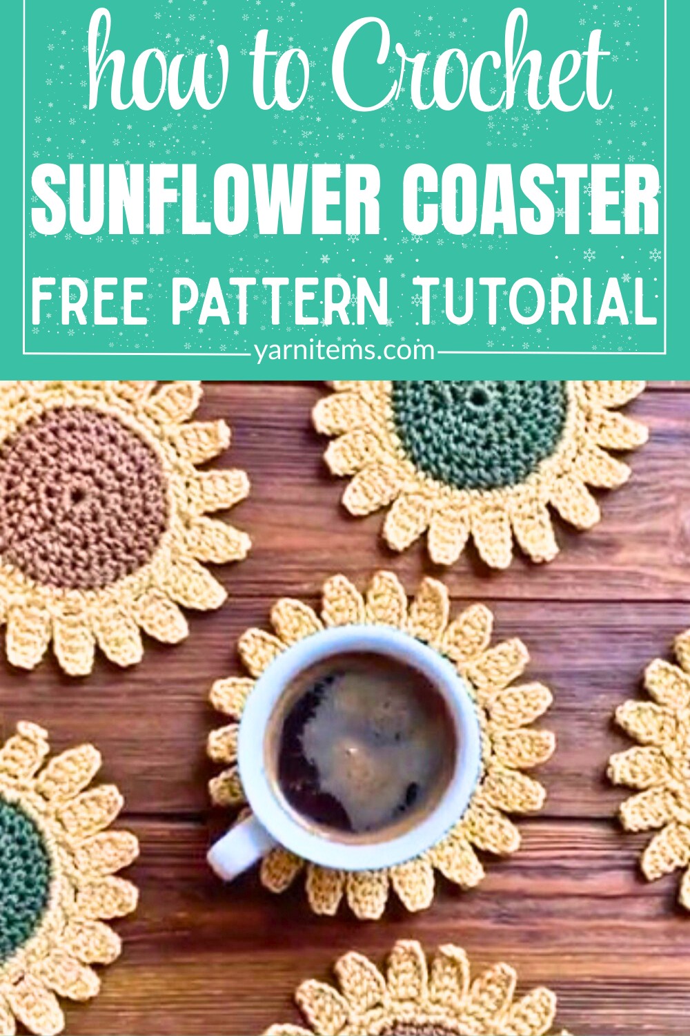 Crochet Sunflower Coaster Pattern Free