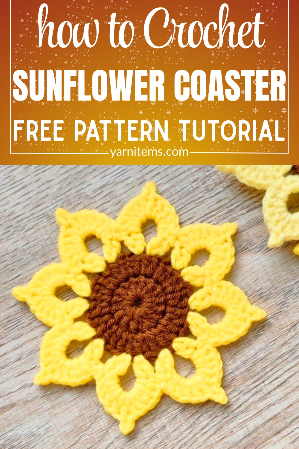 How to Crochet a Sunflower Coaster