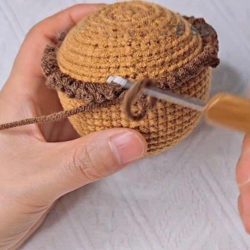 How to Crochet a Keychain Acorn