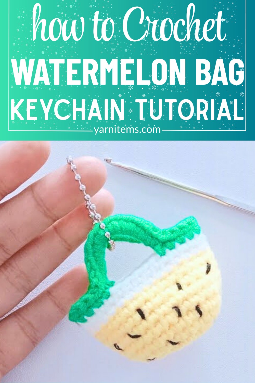 Crochet Watermelon Bag Keychain Tutorial