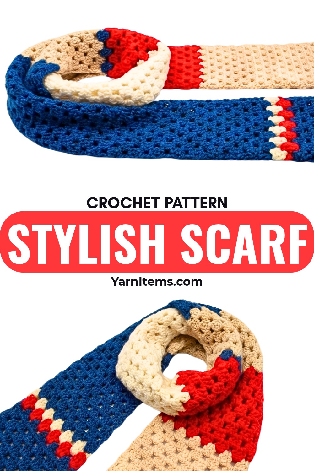 Crochet a Stylish Scarf - Easy Granny Stripe Pattern