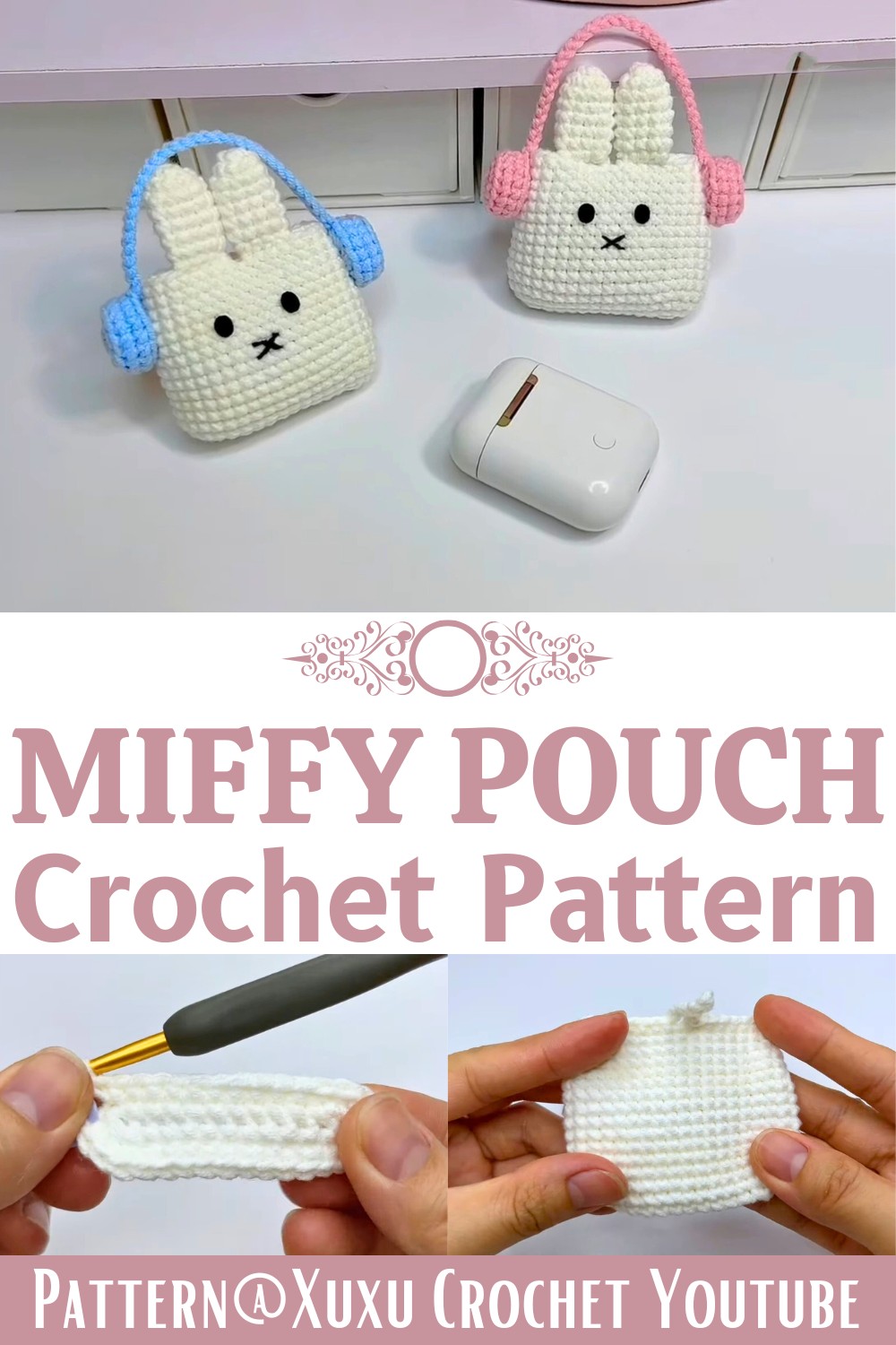 Easy Crochet Miffy Pouch Tutorial for Beginners