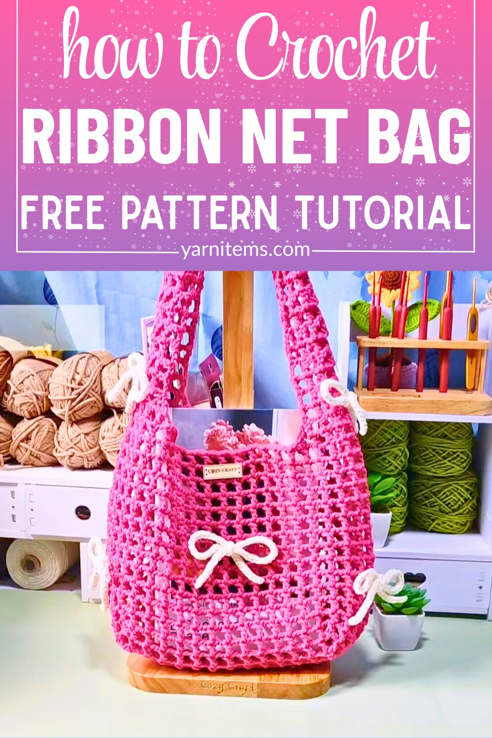 How to Crochet a Ribbon Net Bag for Beginners