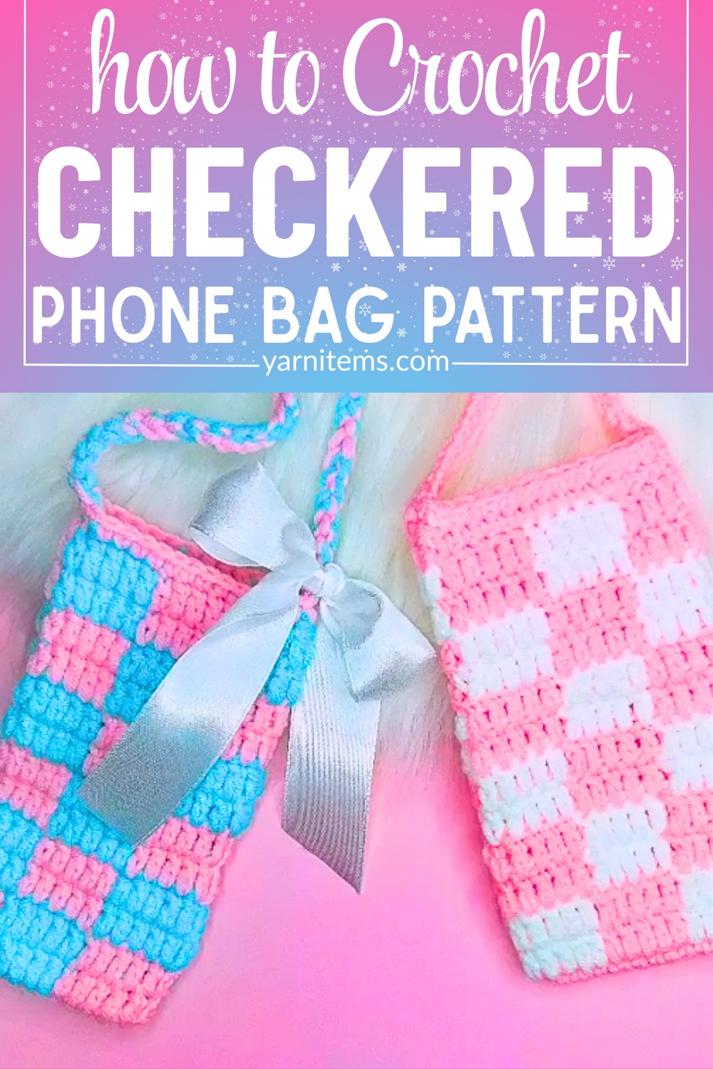Crochet Checkered Phone Bag Pattern