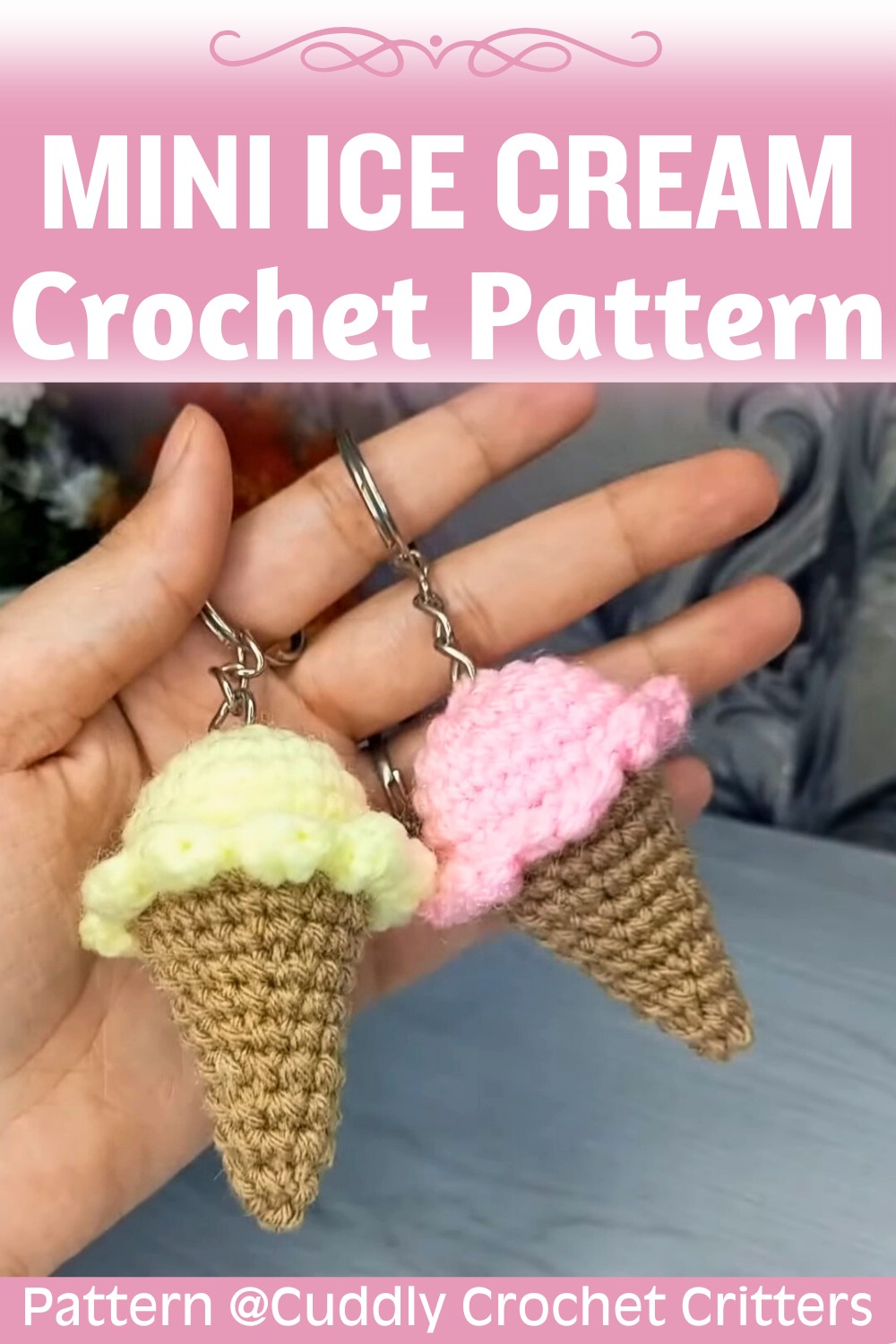 Crochet Your Own Mini Ice Cream Keychain Pattern