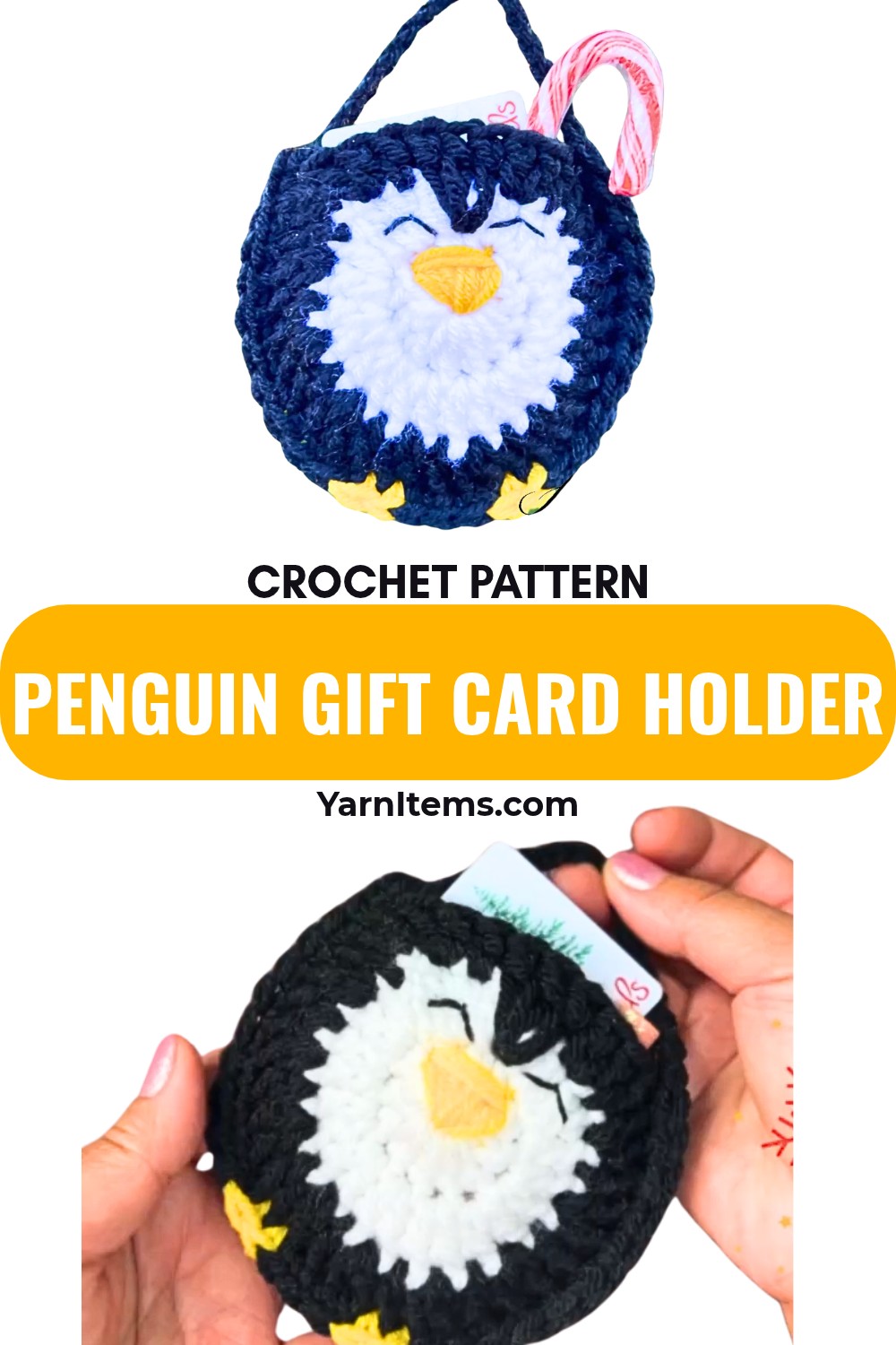 Cute and Useful Crochet Penguin Gift Card Holder Pattern