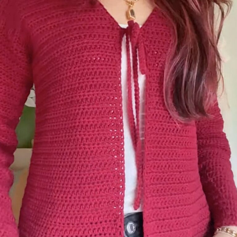 Crochet Front Tie Cardigan Pattern