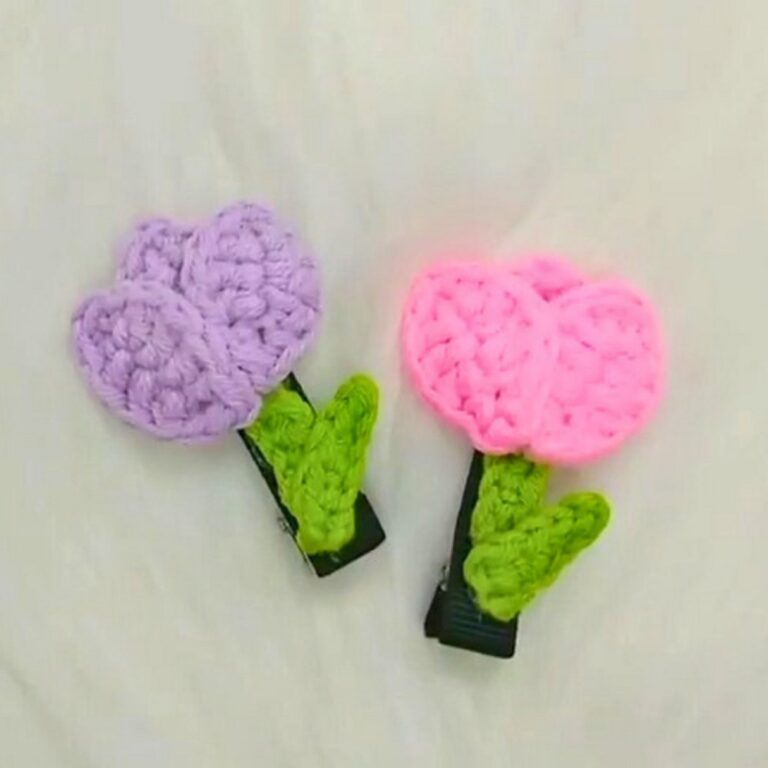 Easy Crochet Tulip Hair Clip Pattern