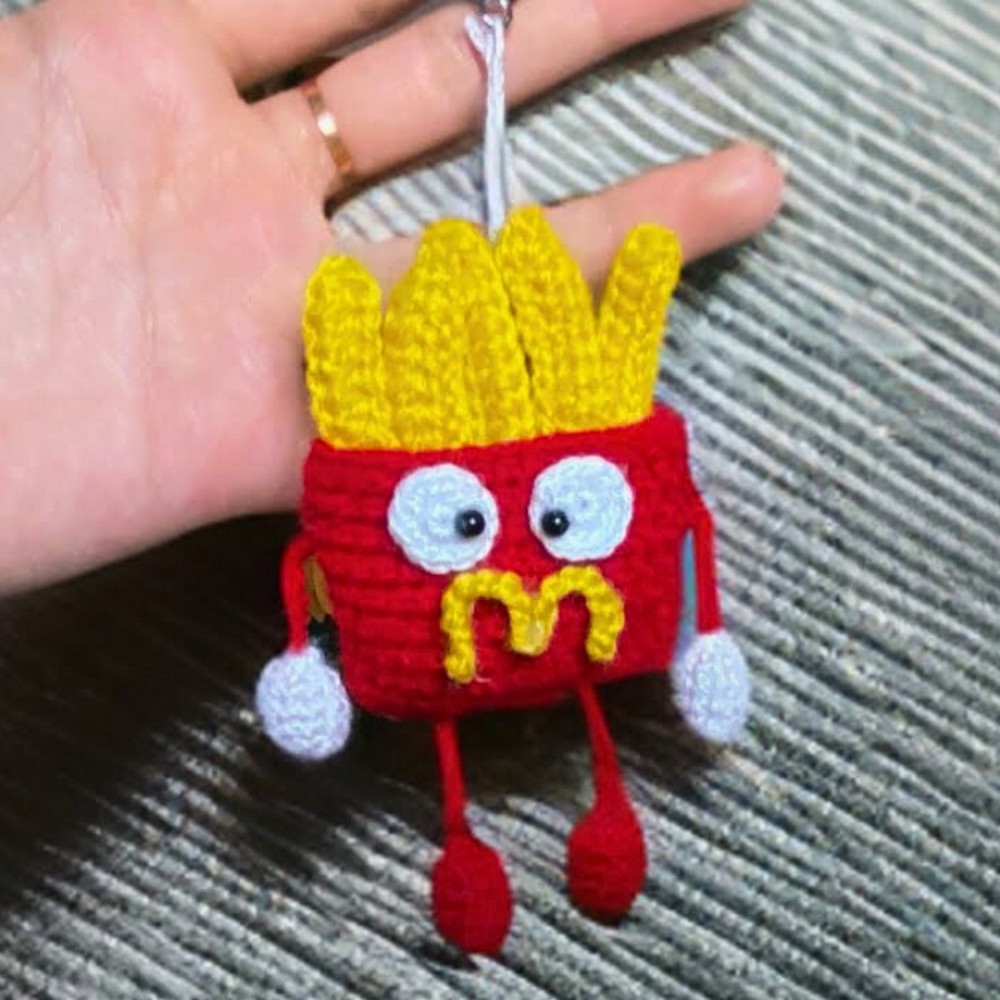 How to Crochet a Fries Keychain Pattern