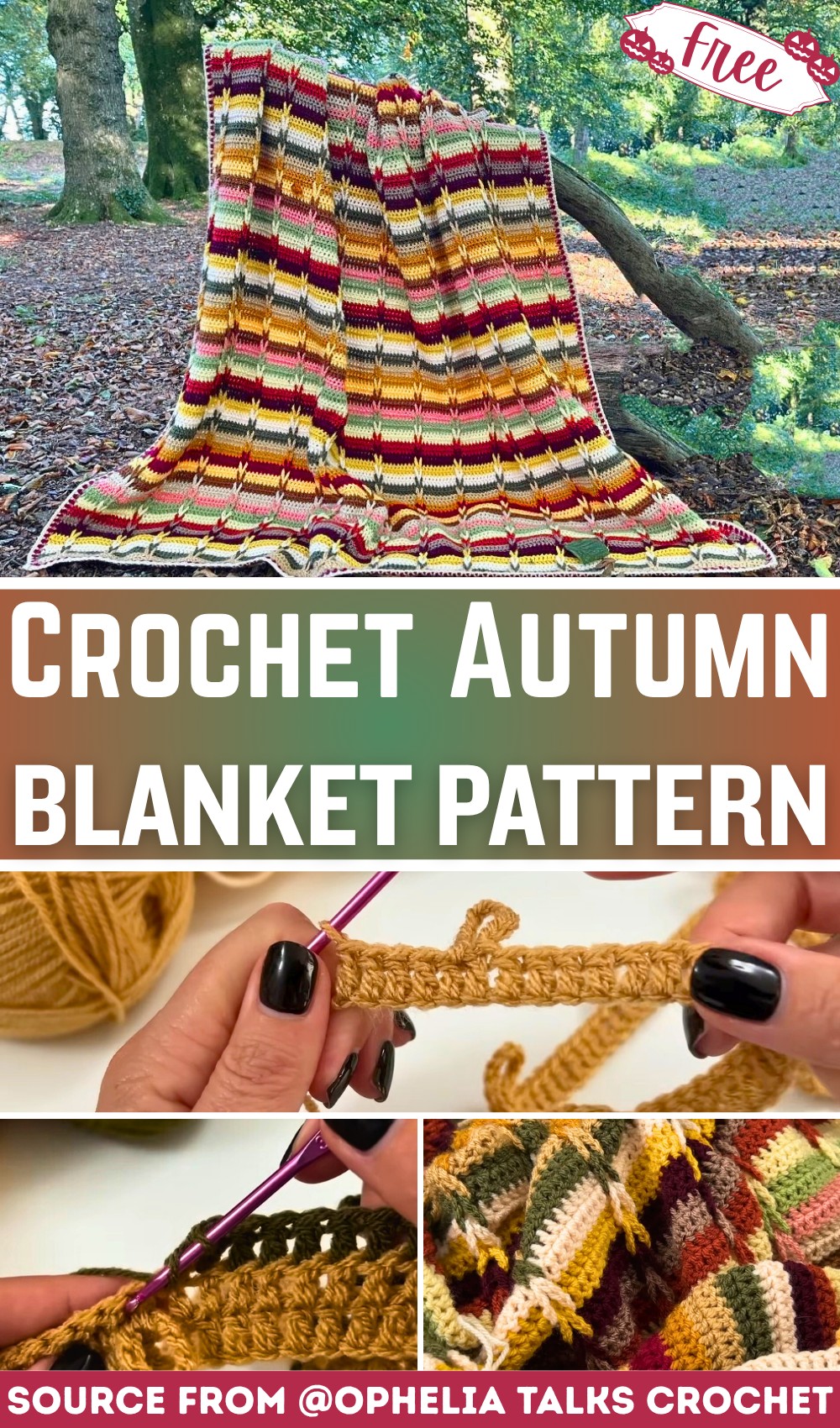 Autumn Blanket Crochet Tutorial