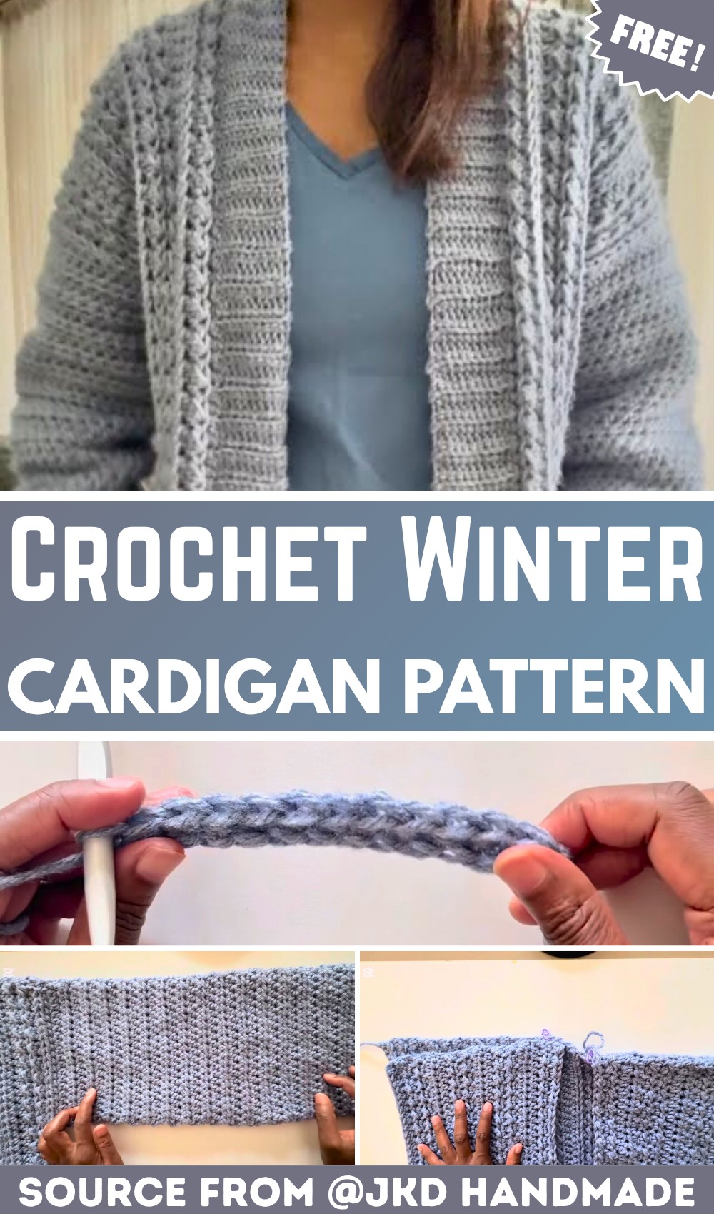 Beautiful and Functional Crochet Winter Cardigan Pattern