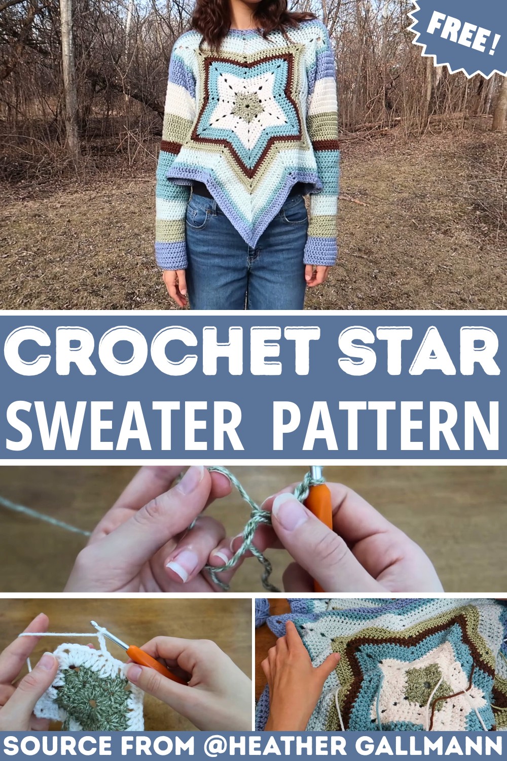 Beginner-Friendly Crochet Star Sweater Customizable Pattern
