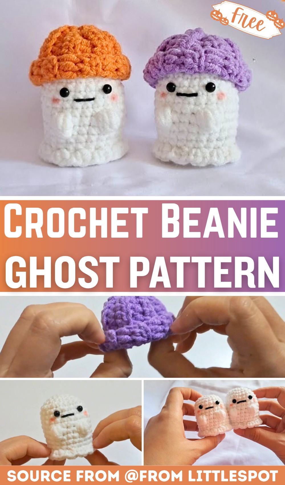 Cozy Ghost Wearing a Beanie Crochet Tutorial