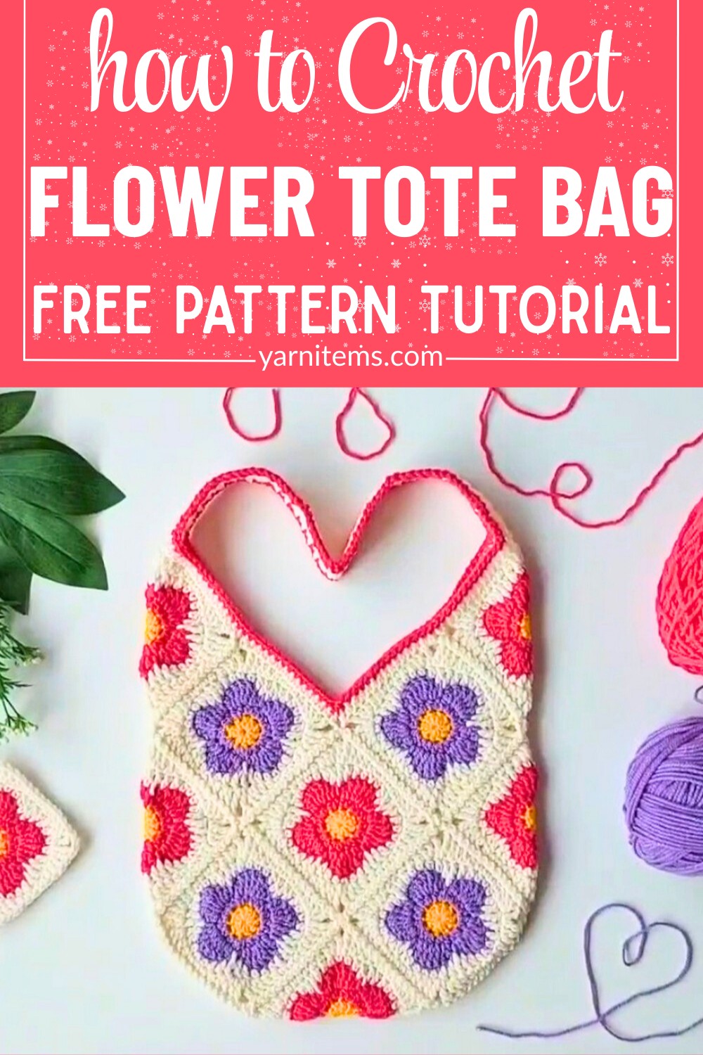 Crochet Flower Granny Square Tote Bag Pattern
