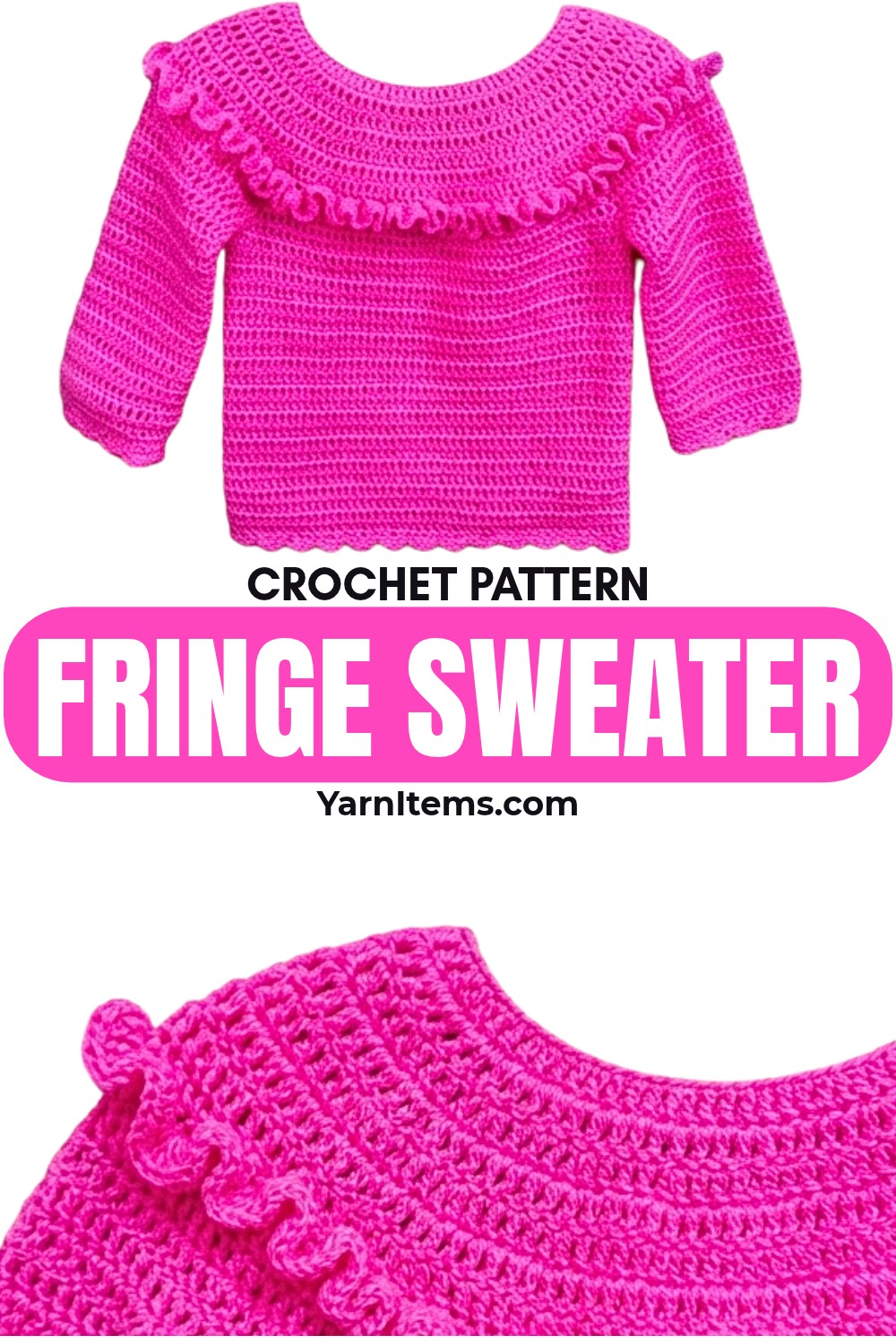 Crochet Fringe Sweater Pattern for Ages 3-4: Fun & Stylish Design