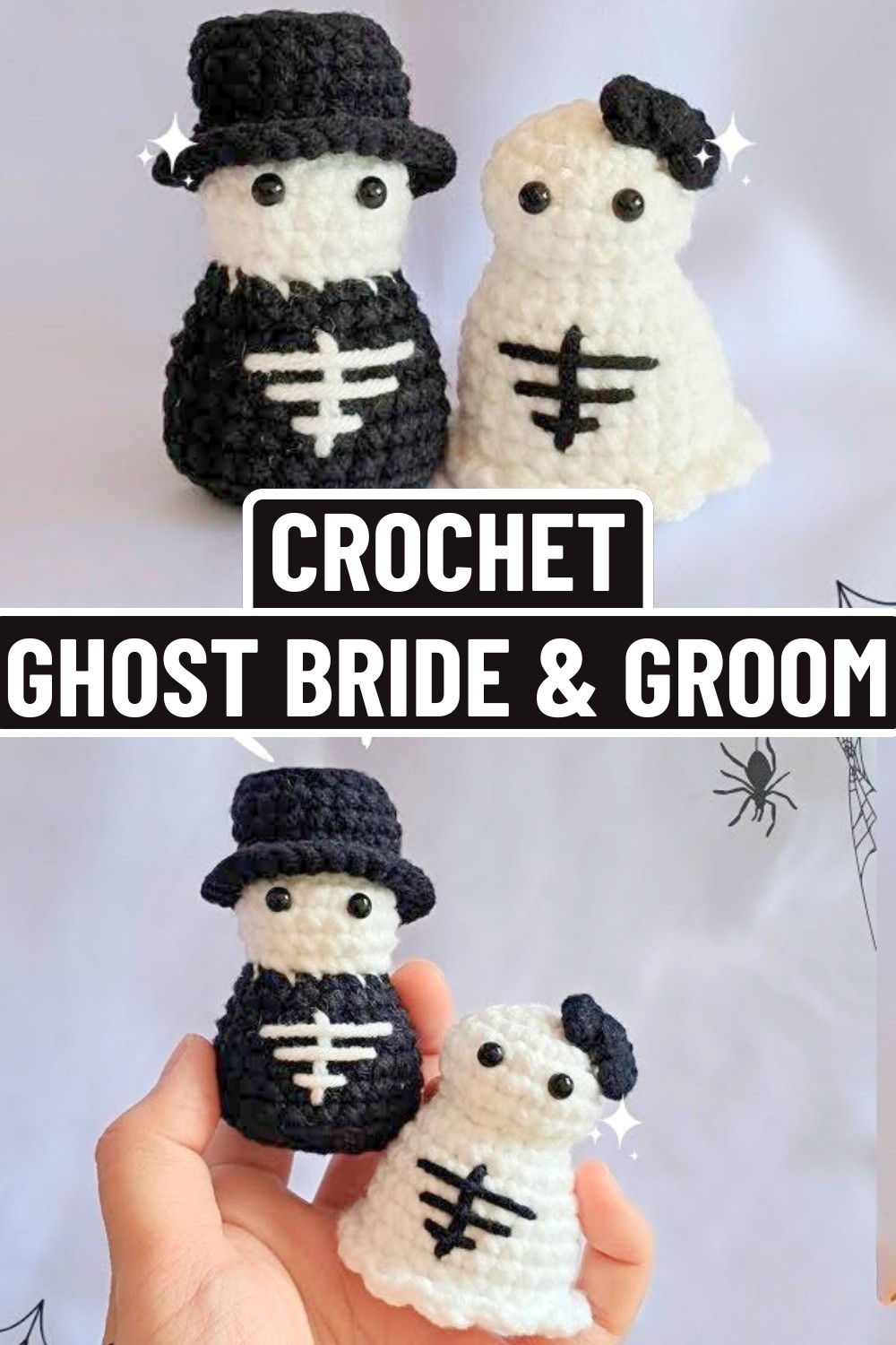 Crochet Ghost Bride & Groom Tutorial – Halloween Decor