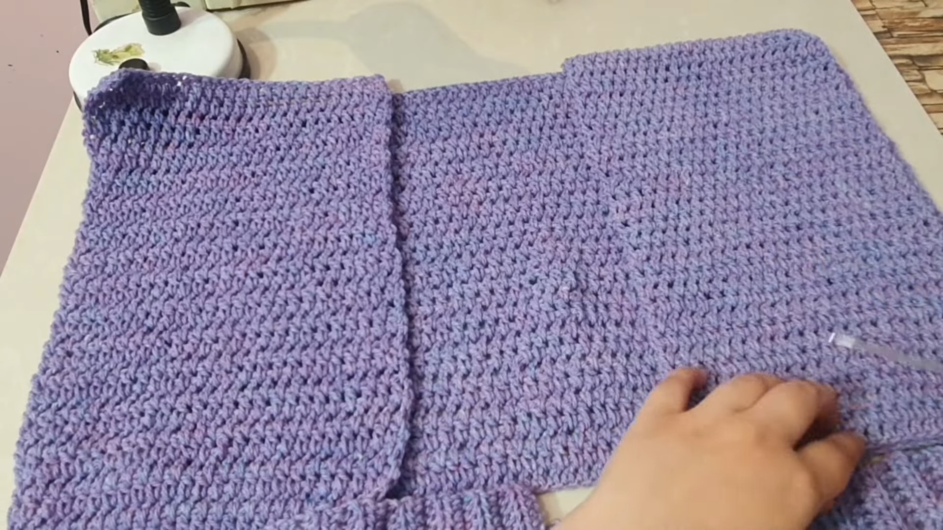 Crochet Purple Flower Cardigan with Intricate Floral Accents