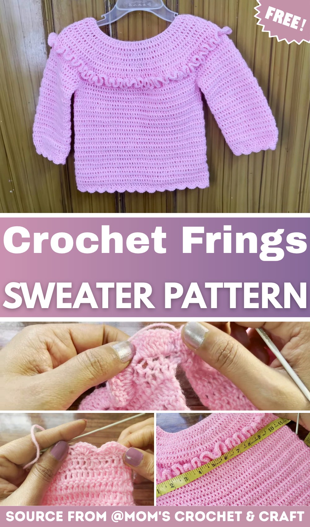 Easy Crochet Fringe Sweater Pattern for 3- to 4-Year-Olds