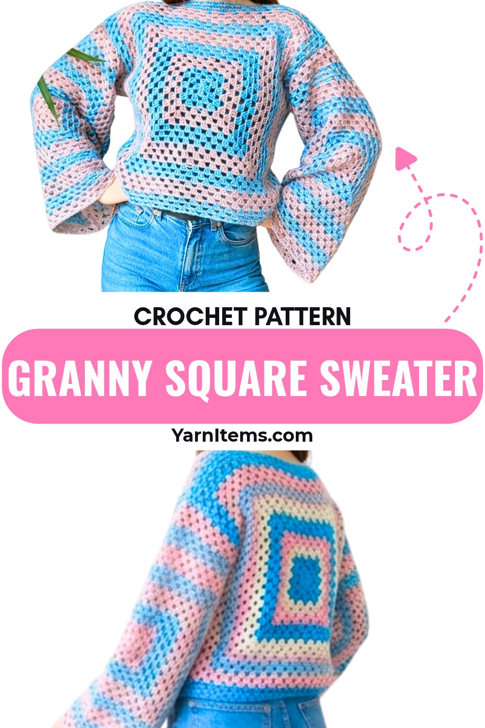Easy Granny Square Crochet Sweater Tutorial – Perfect for Beginners