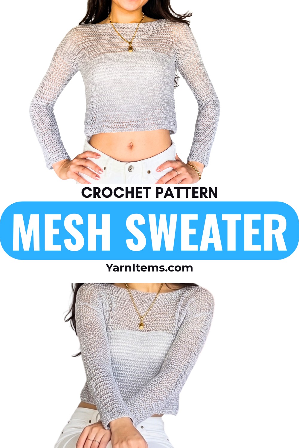 Crochet Mesh Sweater Pattern With Easy Made-to-Measure