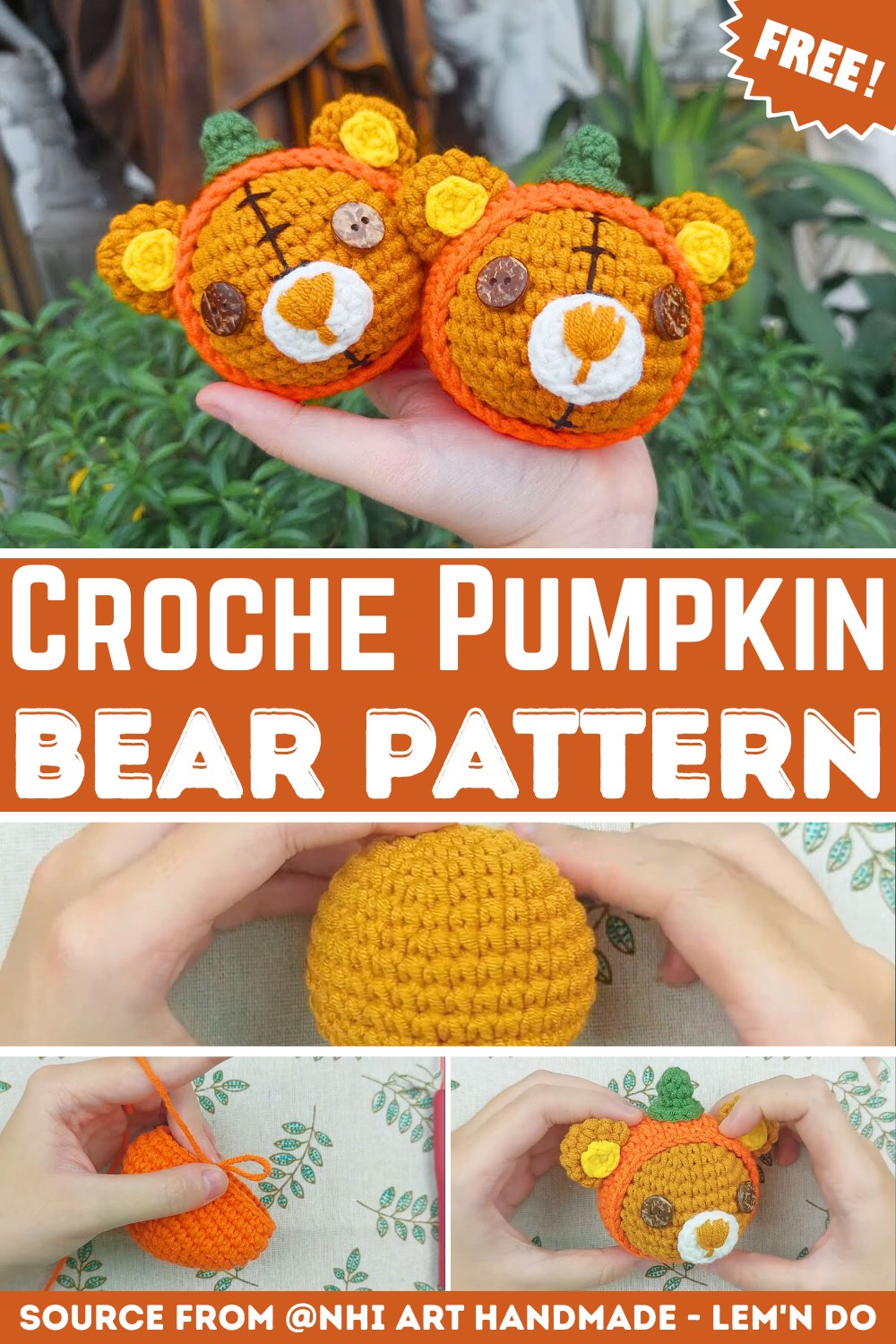Adorable Crochet Pumpkin Bear Pattern for Fall Decor and Gifts