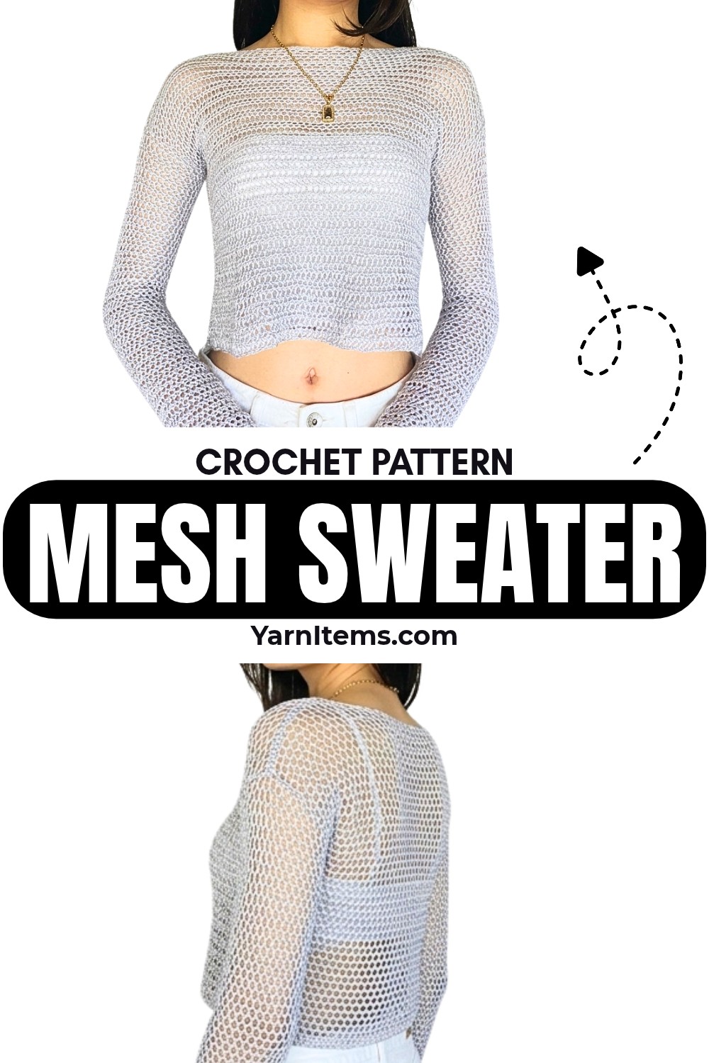 Beginner-Friendly Pattern For Crochet Mesh Sweater Pattern