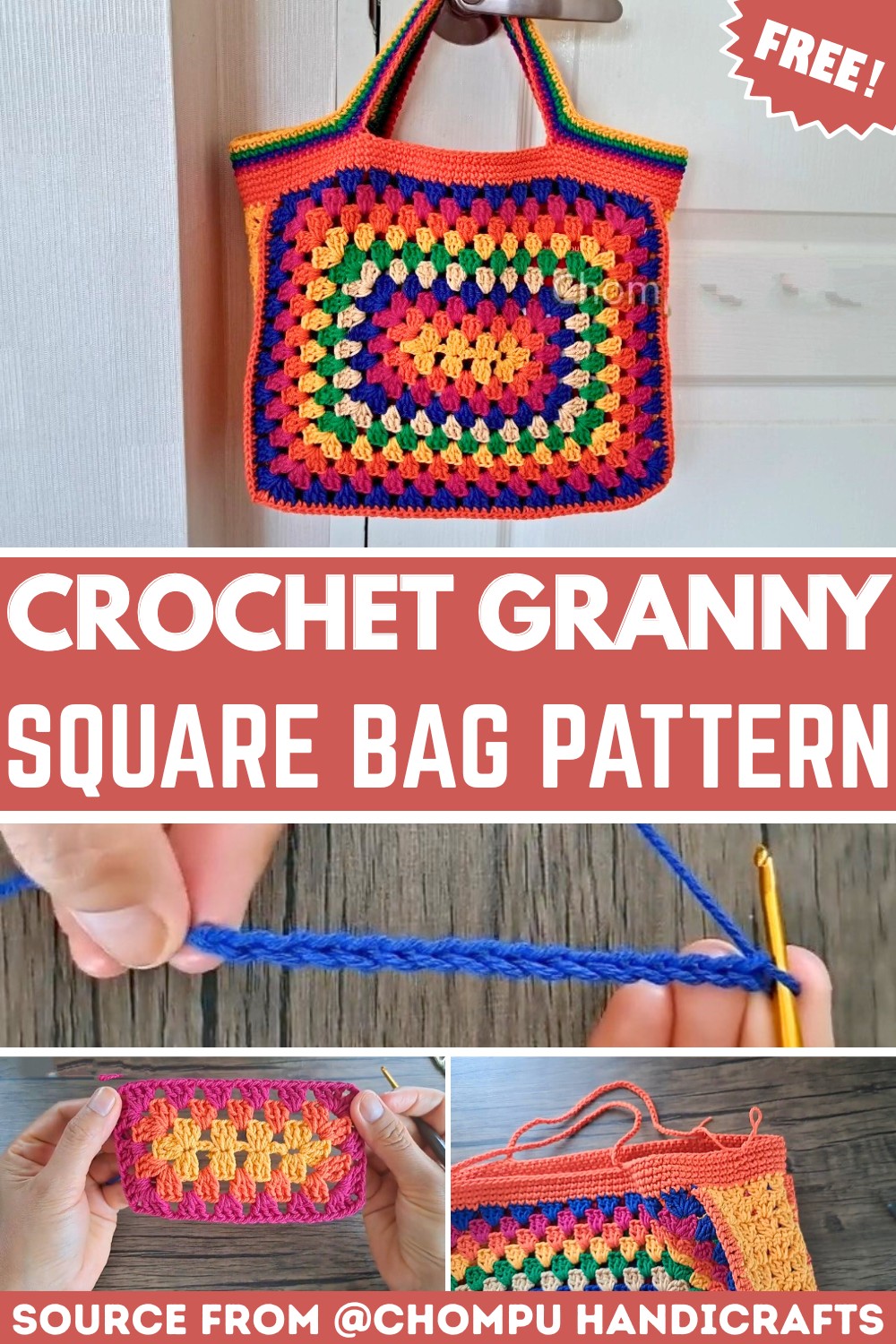 Crochet Granny Square Bag Tutorial – Fun and Functional Design