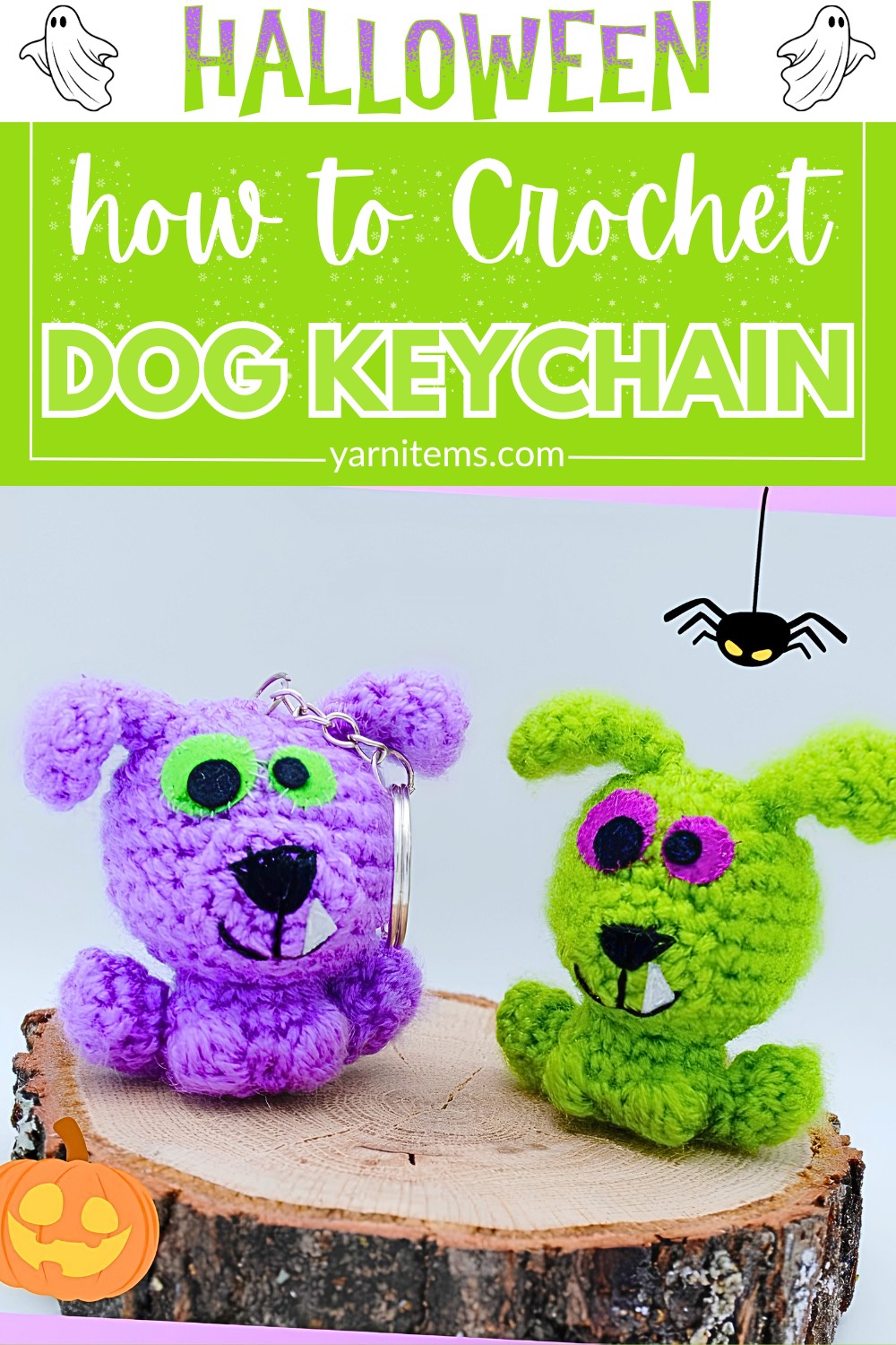 Crochet Mini Dog Keychain Tutorial For Halloween