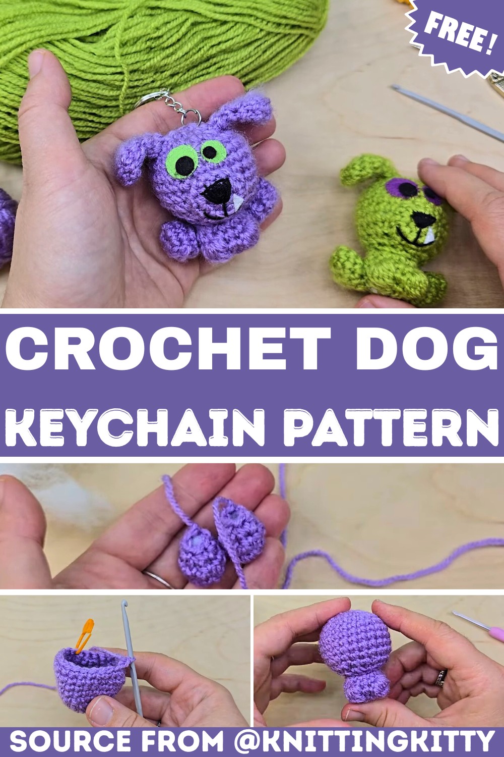 Crochet Mini Halloween Dog Keychain – Festive Decoration