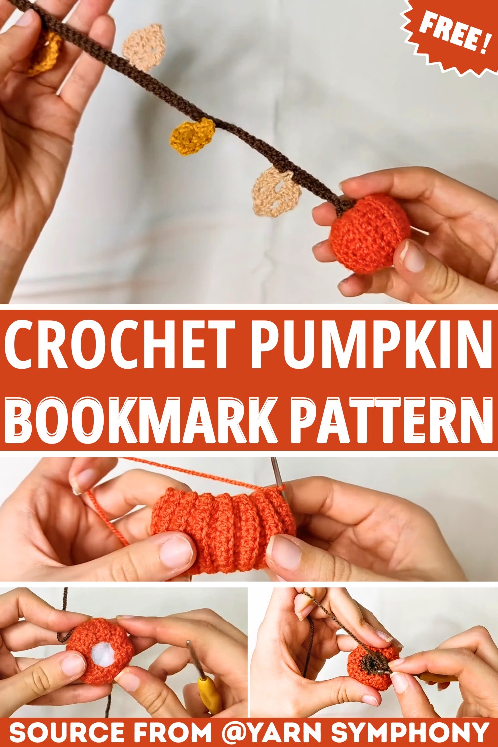 Crochet Pumpkin Bookmark Tutorial for Readers