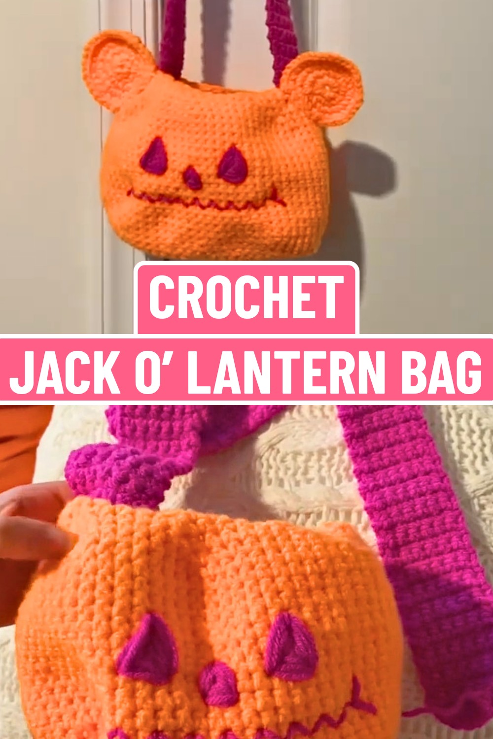 Crochet a Cheerful Jack O’ Lantern Bear Bag - Halloween Pattern