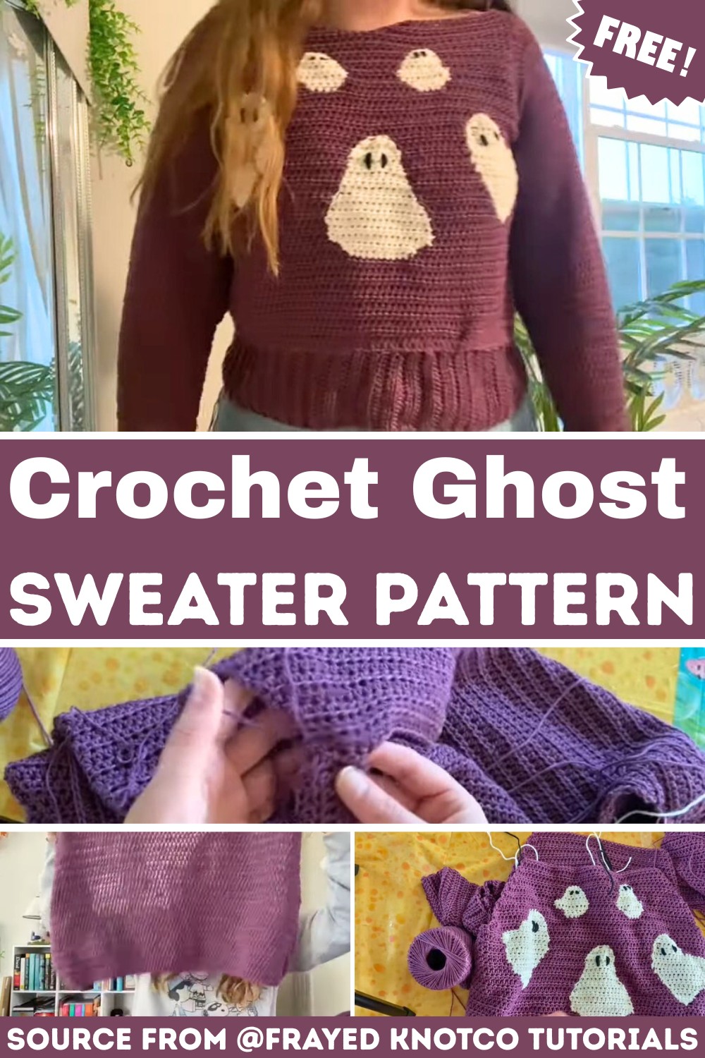 Crochet a Halloween Ghost Sweater for Fall