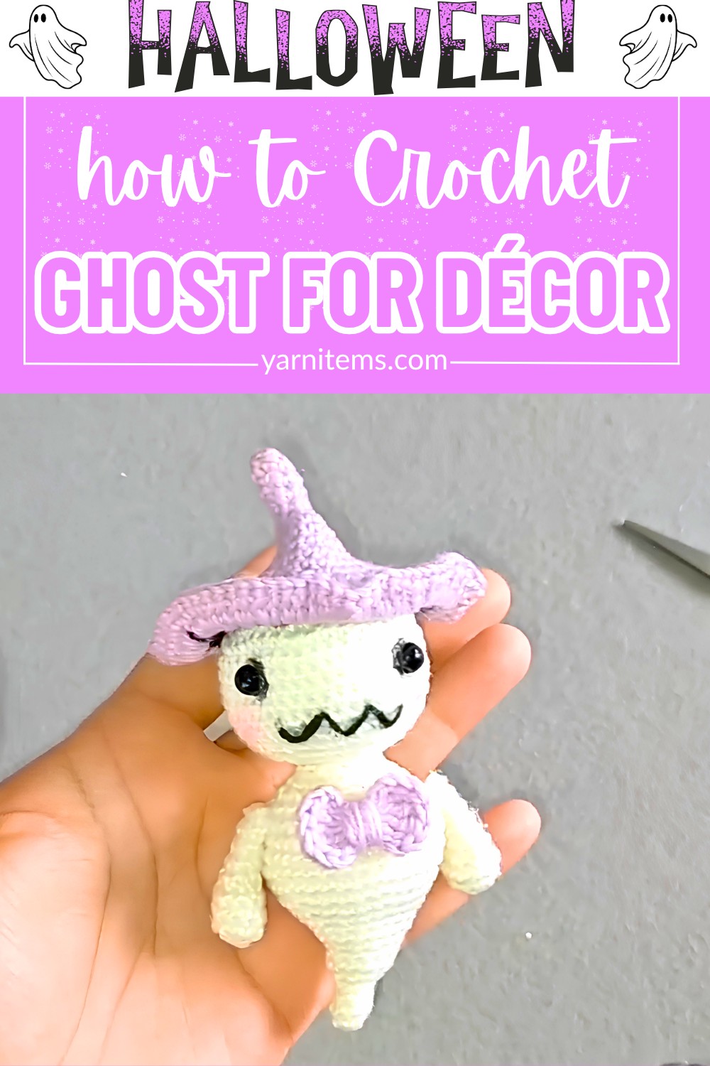 Cute & Simple Crochet Halloween Ghost Pattern For Décor