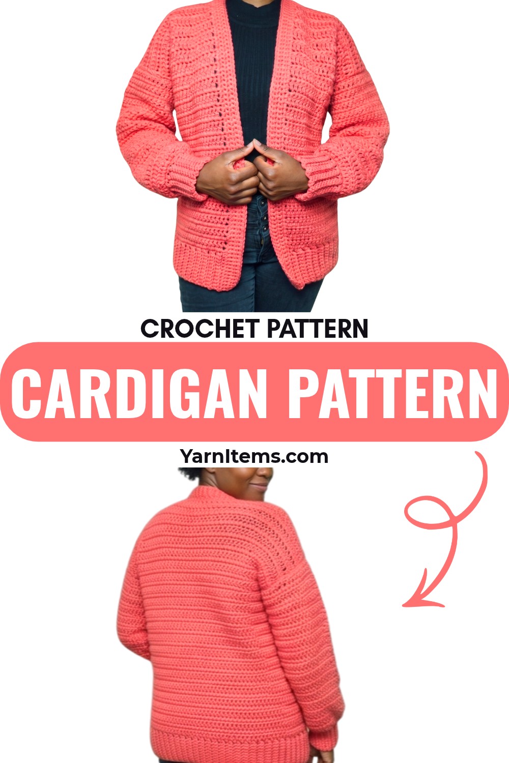 Easy Crochet Cardigan Pattern with Ribbing and Adjustable Sizing