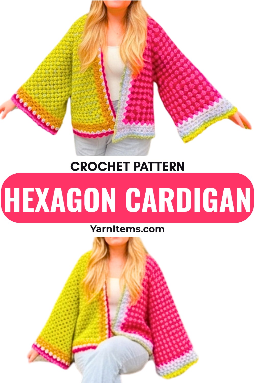 Easy Crochet Hexagon Cardigan Tutorial for Beginners: Fun, Oversized Design