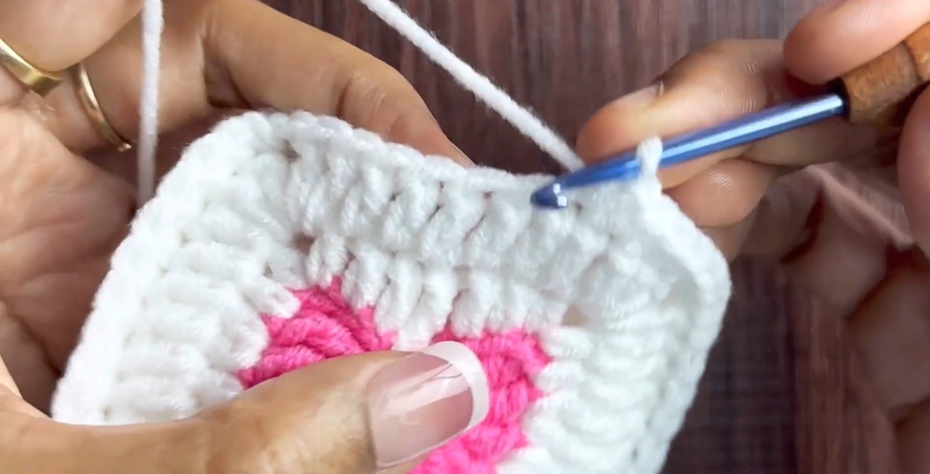 Learn to Crochet a Heart Granny Square Mini Bag
