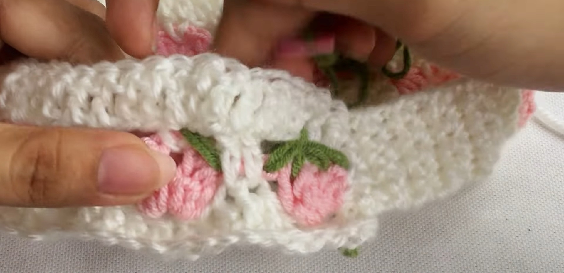 Easy Crochet Strawberry Headband Tutorial