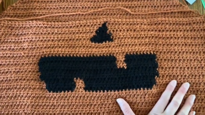 Halloween Jack-O-Lantern Crochet Sweater Design