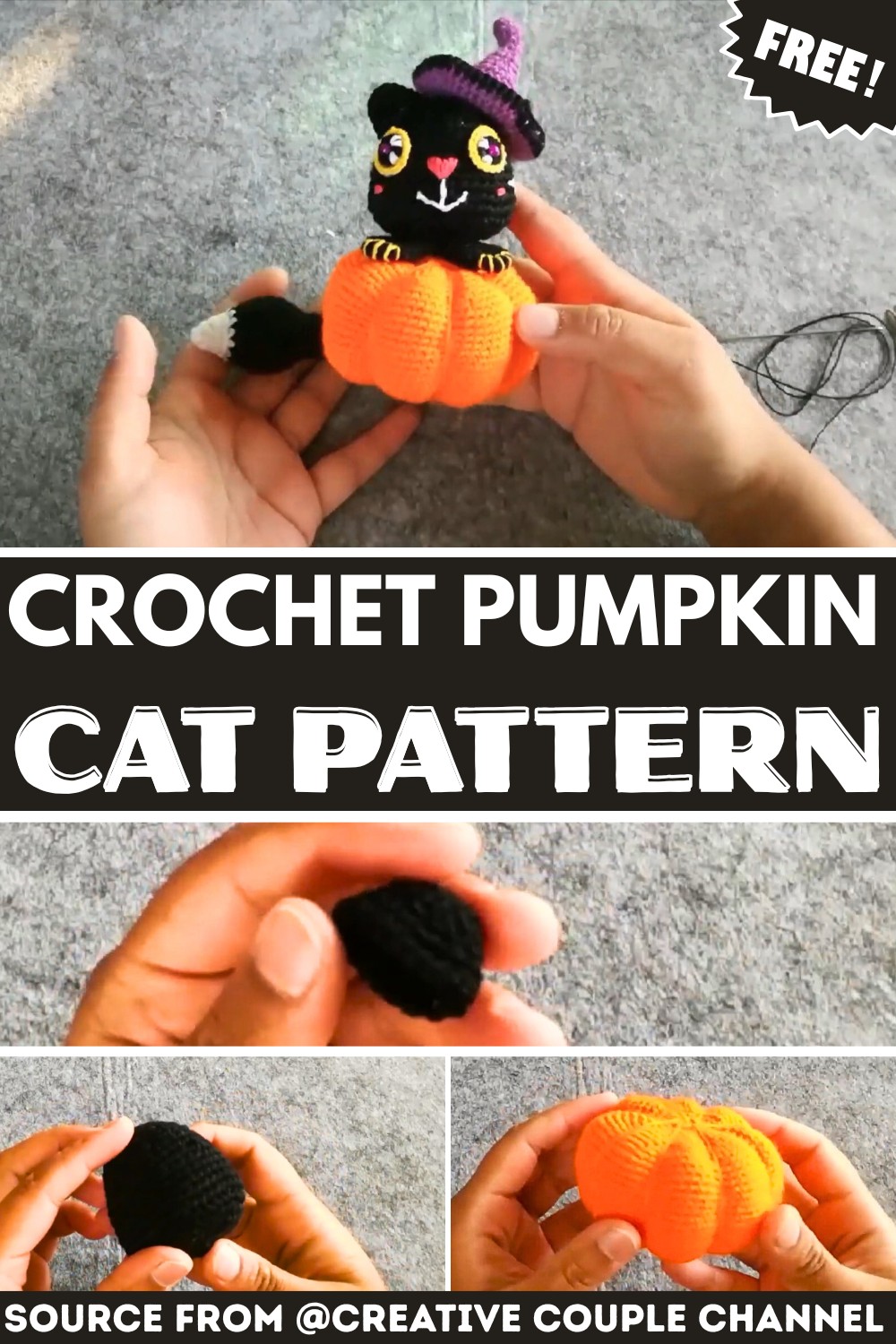 Learn to Make a Crochet Halloween Pumpkin Cat Amigurumi