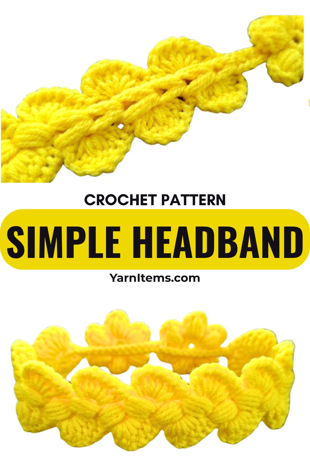Simple Crochet Headband Pattern with Puff Stitches and Flowers
