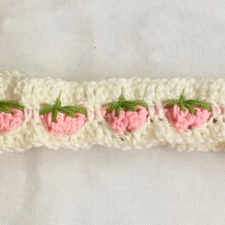 Easy Crochet Strawberry Headband Tutorial