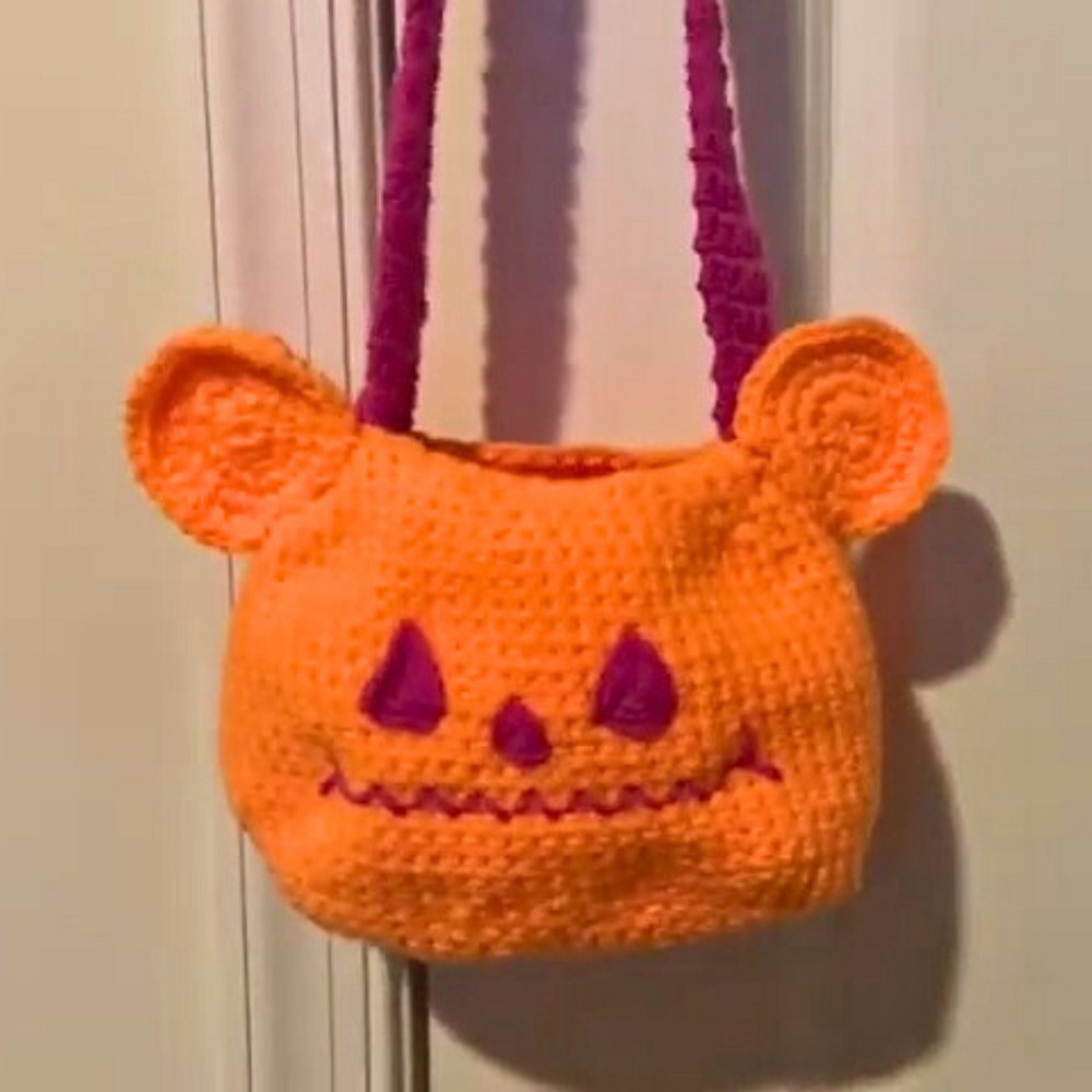 Handmade Crochet Jack O Lantern Bear Bag Pattern Free