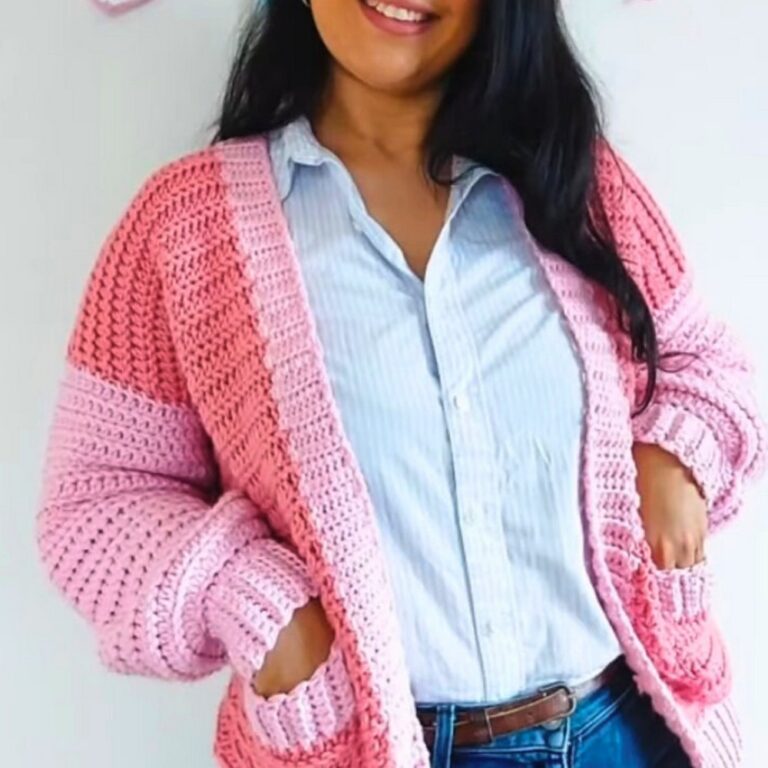 Easy Crochet Cardigan Tutorial with Pockets & Ribbon Details