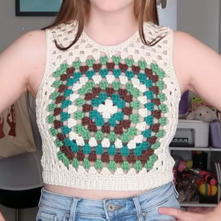 Crochet Granny Square Vest Customizable Pattern