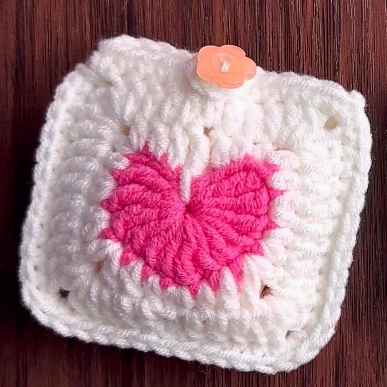 Learn to Crochet a Heart Granny Square Mini Bag