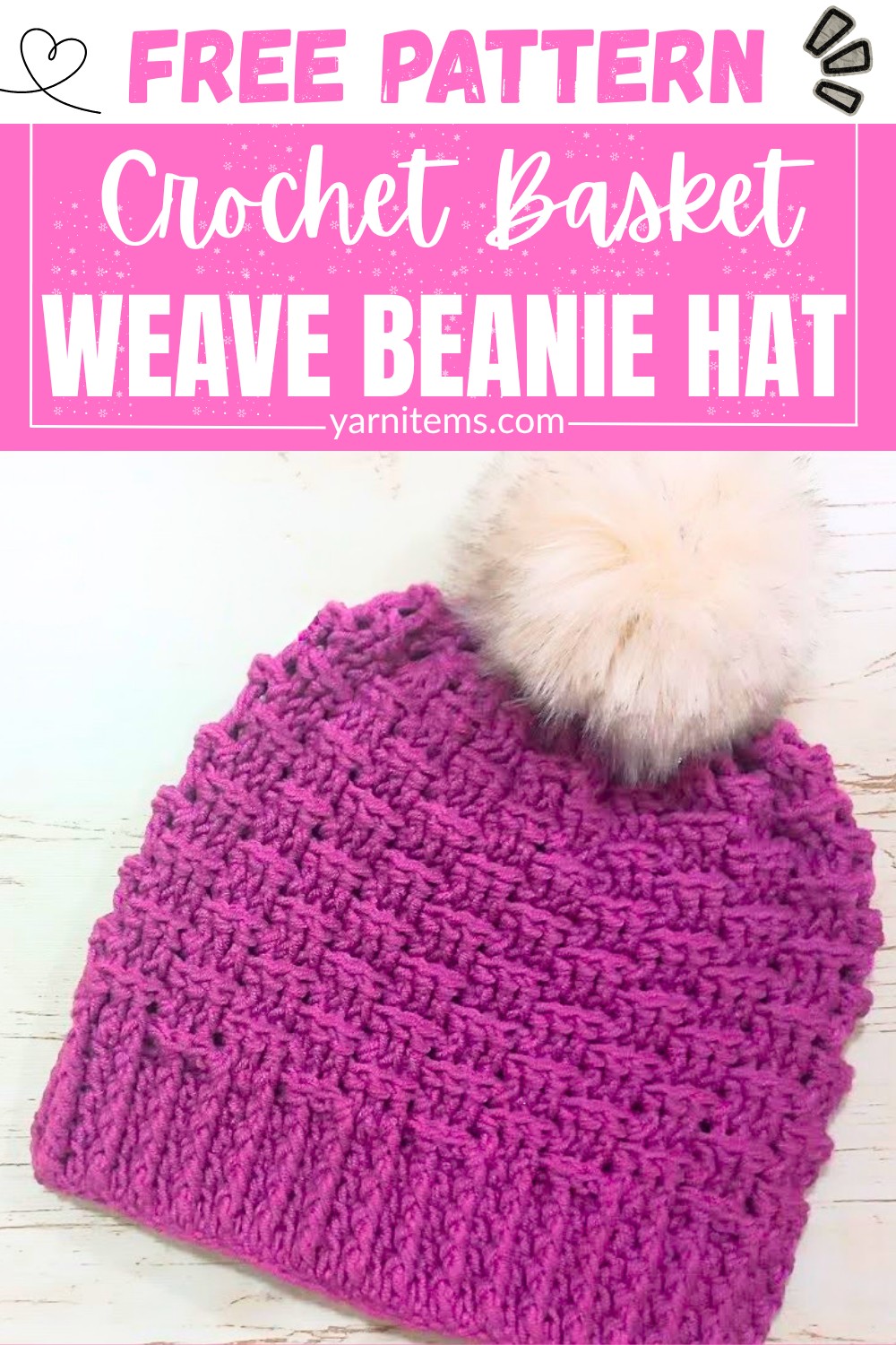 Basket Weave Crochet Beanie Hat Tutorial with Easy Rounds